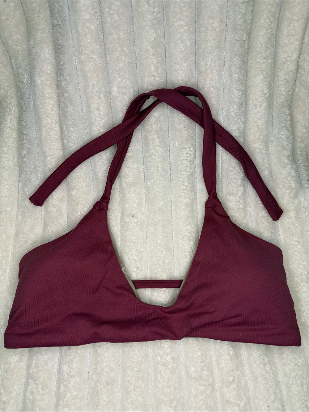Midori Burgundy Halter Bikini Top